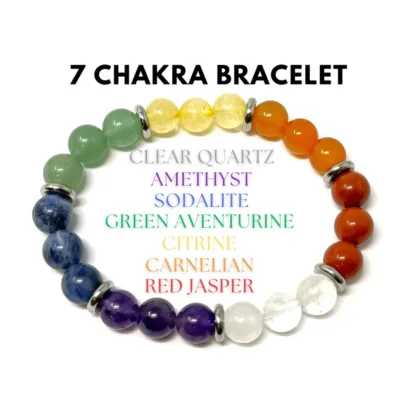 Chakra Armband – Mala 7 chakra’s – Elastische Armband 7 chakra