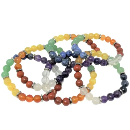 Chakra Armband – Mala 7 chakra’s – Elastische Armband 7 chakra