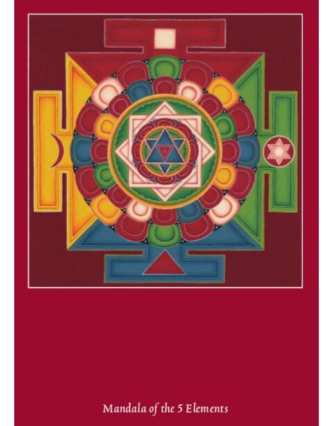 Tibetan Buddhist Art – Mandala Vijf Elementen Kaart – Wenskaart Mandala 5 Elementen – 10 x 15 cm Boeddhakaart