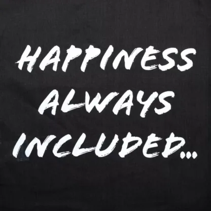 Happiness Shopping Bag – Happiness Always Included… – Antraciet – Katoen Happiness always included