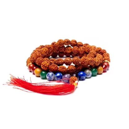 Mala – Chakra Rudraksha – 108 kralen – Rood Kwastje 108 kralen