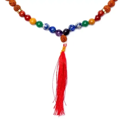 Mala – Chakra Rudraksha – 108 kralen – Rood Kwastje 108 kralen