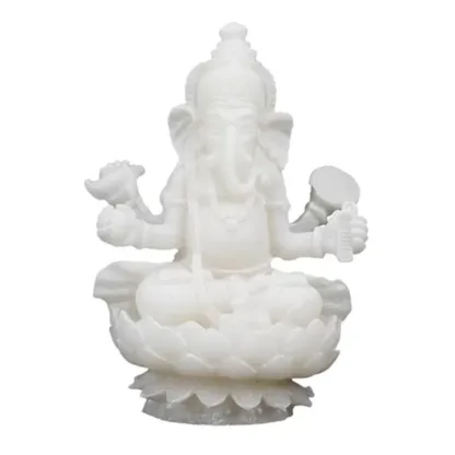 Ganesha beeld – Wit Polyresin – 10 cm boeddha