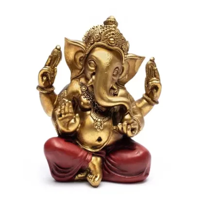 Ganesha beeld – Goudkleur – 18 cm boeddha