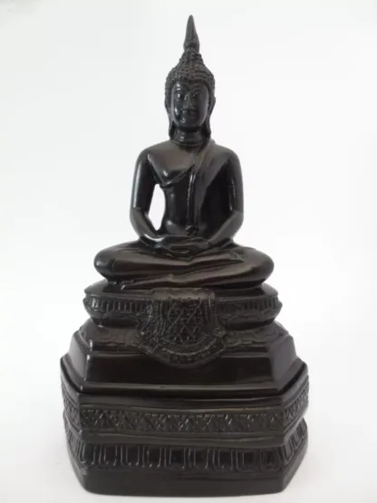 Boeddhabeeld – Boeddha in Meditatie – Zwart beeld in Meditatiemudra – 31 cm boeddha