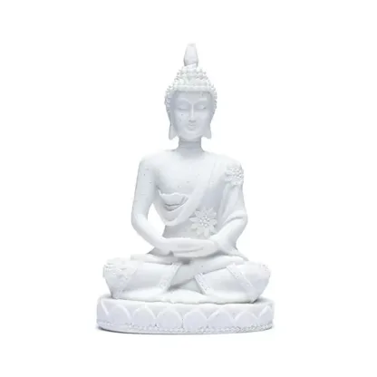 Boeddhabeeld Wit – Boeddha Shakyamuni in Meditatie – 11 cm – Made in Nepal boeddha