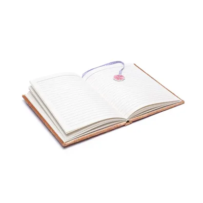 Notitieboek Fluweel – Beige met Bloemen – 20 x 15 cm blanco notitieboek