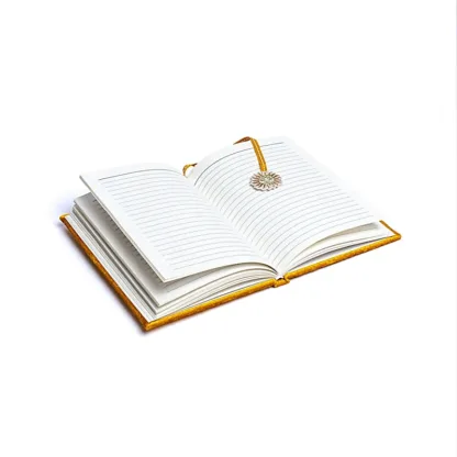 Notitieboek Fluweel – Geel met Zon – 20 x 15 cm blanco notitieboek